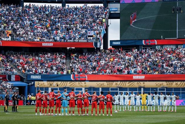 Norway vs France MASSACHUSETTS, MA - 26.06.2026: NORWAY VS FRANCE - Players before the match between Norway and France for the third round of the group stage of the 2026 World Cup, held at Gillette Stadium in Boston, United States. (Photo: Marcelo Machado de Melo Fotoarena) x2971748x  MarceloxMachadoxdexMelo