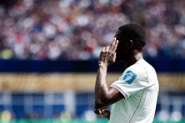 Norway vs France MASSACHUSETTS, MA - 26.06.2026: NORWAY VS FRANCE - Dembele Ousmaneda Franca celebrates after scoring a goal during the match between Norway and France in the third round of the group stage of the 2026 World Cup, held at Gillette Stadium in Boston, United States. (Photo: Marcelo Machado de Melo Fotoarena) x2971752x  MarceloxMachadoxdexMelo
