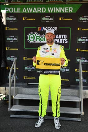 SONOMA, CA JUNE 26: Shane Van Gisbergen ( 9 JR Motorsports SuperFile Chevrolet) receives the KENNAMETAL pole award after qualifying on the pole for the NASCAR, Motorsport, USA O™Reilly Auto Parts Series Pit Boss FoodMaxx 250 on June 26, 2026, at Sonoma Raceway in Sonoma, CA. (Photo by Chris Williams Sonoma Raceway Icon Sportswire) AUTO: JUN 26 NASCAR O™Reilly Auto Parts Series Pit Boss FoodMaxx 250 EDITORIAL USE ONLY Icon0072606260124