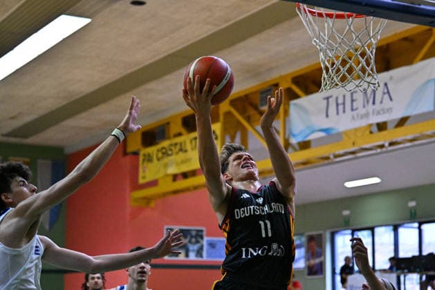BASKETBALL - Exhibition Game - V. De Silvestro Memorial ? B. Meneghin Trophy - Germany vs. Greece Photo by IPA ABACAPRESS.COM86106488 - Baumer Julis (Germany) Domegge di Cadore (BL) Italy  Copyright: xIPAxSport ABACAx