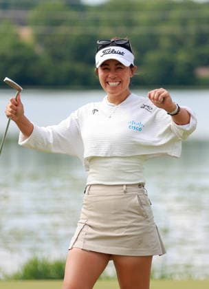 KPMG Women™s PGA, Golf Herren Championship 2026 CHASKA, MINNESOTA - JUNE 26: Danielle Kang of Nevada celebrates after putting on the 10th green during the second round of the KPMG Women™s PGA Championship 2026 at Hazeltine National Golf Club in Chaska, Minnesota, USA Thursday, June 26, 2026. Chaska Minnesota United States  Copyright: xAmyxLemusx originalFilename:lemus-kpmgwome260626_nphEI.jpg