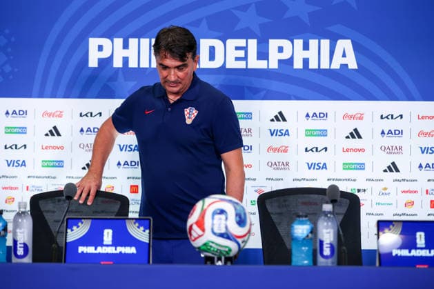 Croatia Training And press conference, PK, Pressekonferenz - FIFA World Cup, WM, Weltmeisterschaft, Fussball 2026 Croatia Head Coach Zlatko Dalic speaks during the press conference of Croatia one day ahead of the FIFA World Cup 2026 Group L match between Croatia and Ghana at Philadelphia Stadium on June 26, 2026 in Philadelphia, Pennsylvania.  IgorxKralj PIXSELL