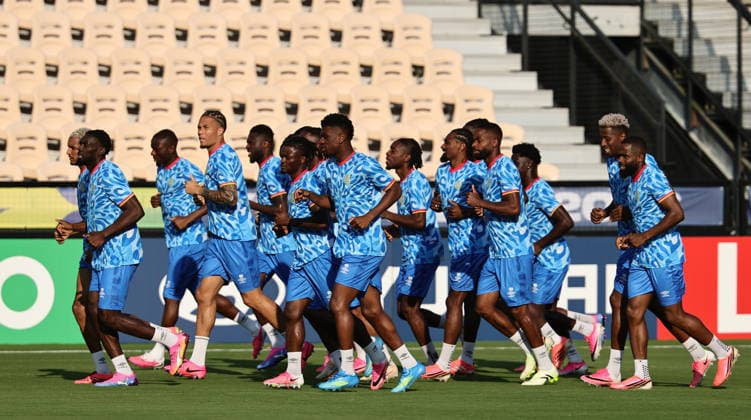 FIFA World Cup, WM, Weltmeisterschaft, Fussball 2026 - DR Congo training session DR Congo national soccer team players attend a training session in Kennesaw, Georgia, USA, 26 June 2026. DR Congo faces Uzbekistan on 27 June in a FIFA World Cup 2026 Group K match. KENNESAW United States  Copyright: xRONALDxWITTEKx