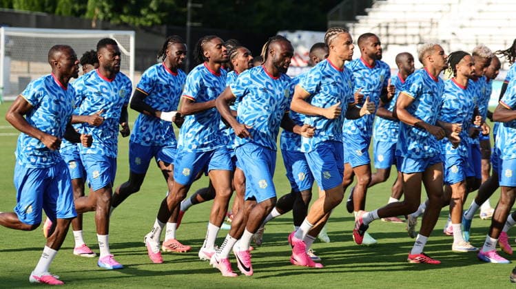 FIFA World Cup, WM, Weltmeisterschaft, Fussball 2026 - DR Congo training session DR Congo national soccer team players attend a training session in Kennesaw, Georgia, USA, 26 June 2026. DR Congo faces Uzbekistan on 27 June in a FIFA World Cup 2026 Group K match. KENNESAW United States  Copyright: xRONALDxWITTEKx