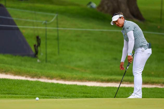 June 26, 2026, Chaska, Minnesota, United States: MINJI KANG putts at hole seven. This is the second day of the 2026 KPMG WomenÃ¢â‚¬â ¢s PGA, Golf Herren Championship at Hazeltine National Golf Course in Chaska Minnesota. Chaska United States - ZUMAt166 20260626_zsp_t166_115 Copyright: xMichaelxTurnerx