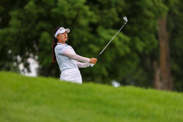 June 26, 2026, Chaska, Minnesota, United States: INA YOON watches her drive at hole eight. This is the second day of the 2026 KPMG WomenÃ¢â‚¬â ¢s PGA, Golf Herren Championship at Hazeltine National Golf Course in Chaska Minnesota. Chaska United States - ZUMAt166 20260626_zsp_t166_125 Copyright: xMichaelxTurnerx