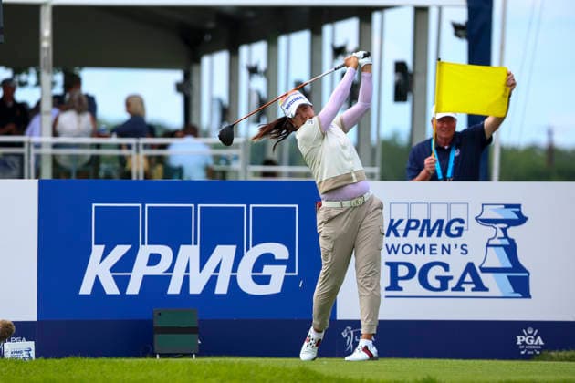 June 26, 2026, Chaska, Minnesota, United States: A LIM KIM drives the ball at hole eleven. This is the second day of the 2026 KPMG WomenÃ¢â‚¬â ¢s PGA, Golf Herren Championship at Hazeltine National Golf Course in Chaska Minnesota. Chaska United States - ZUMAt166 20260626_zsp_t166_131 Copyright: xMichaelxTurnerx