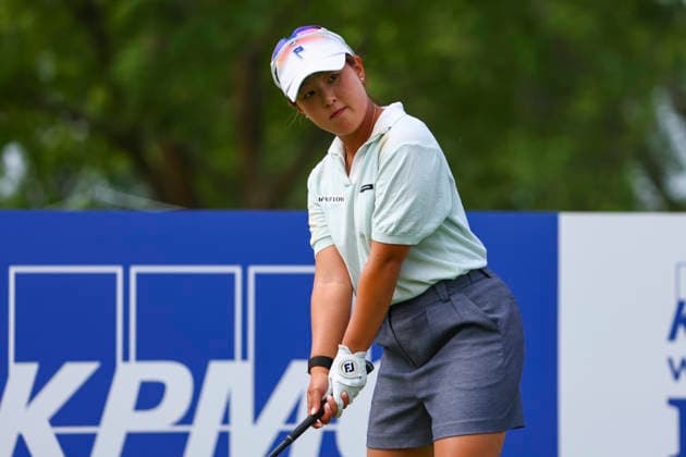 June 26, 2026, Chaska, Minnesota, United States: JIWON JEON prepares to drive the ball. This is the second day of the 2026 KPMG WomenÃ¢â‚¬â ¢s PGA, Golf Herren Championship at Hazeltine National Golf Course in Chaska Minnesota. Chaska United States - ZUMAt166 20260626_zsp_t166_135 Copyright: xMichaelxTurnerx
