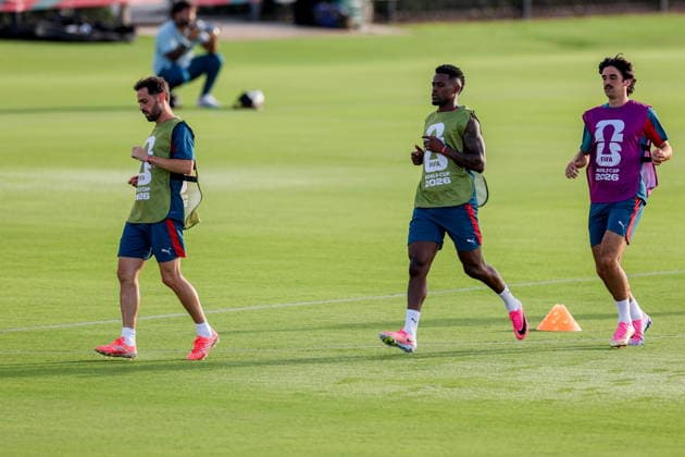 FIFA World Cup, WM, Weltmeisterschaft, Fussball 2026 - Portugal press conference, PK, Pressekonferenz Portugal national soccer team players during a training session at the training site at Garden District Park ahead of the FIFA World Cup 2026 in Palm Beach, Florida, USA, 27 June 2026. Palm Beach Florida United States  Copyright: xMIGUELxA.xLOPESx
