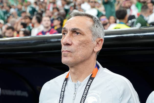 Giorgos Donis, head coach of Saudi Arabia, looks on during a FIFA Men’s World Cup 2026 Group Stage football match between Cape Verde and Saudi Arabia at Houston Stadium, in Houston on June 26th 2026 (Photo by LVDIDI SPP)  Copyright: xLVDIDI SPPx Sportspressphoto_SPR177813