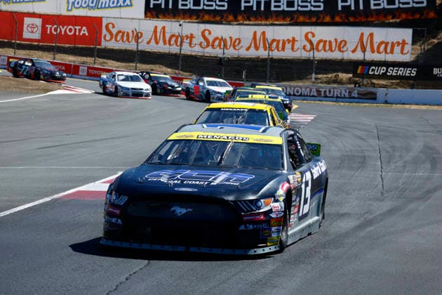 SONOMA, CA - JUNE 26: Todd Souza ( 13 Central Coast Cabinets Ford) racing during the General Tire 150 ARCA Menards Series West race on June 26, 2026, at Sonoma Raceway in Sonoma, CA. (Photo by Jeff Speer Sonoma Raceway Icon Sportswire) AUTO: JUN 26 ARCA Menards Series West General Tire 150 EDITORIAL USE ONLY Icon2606261991
