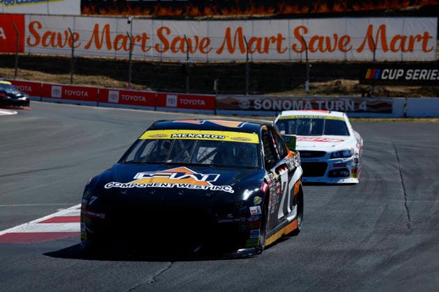 SONOMA, CA - JUNE 26: Gavin Ray ( 7 Jerry Pitts Racing Toyota) racing during the General Tire 150 ARCA Menards Series West race on June 26, 2026, at Sonoma Raceway in Sonoma, CA. (Photo by Jeff Speer Sonoma Raceway Icon Sportswire) AUTO: JUN 26 ARCA Menards Series West General Tire 150 EDITORIAL USE ONLY Icon2606262033