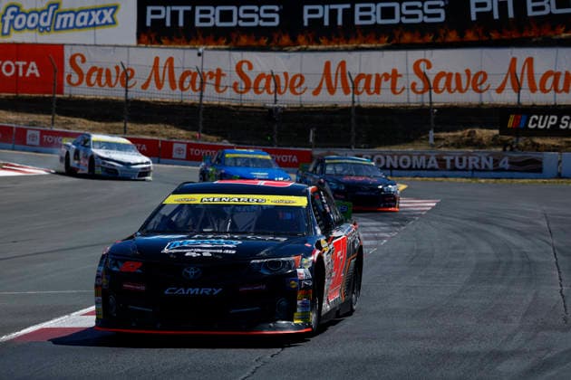 SONOMA, CA - JUNE 26: Ryan Philpott ( 52 Mattos Transport & Rentals Hacienda Pools Toyota) during the General Tire 150 ARCA Menards Series West race on June 26, 2026, at Sonoma Raceway in Sonoma, CA. (Photo by Jeff Speer Sonoma Raceway Icon Sportswire) AUTO: JUN 26 ARCA Menards Series West General Tire 150 EDITORIAL USE ONLY Icon2606262036
