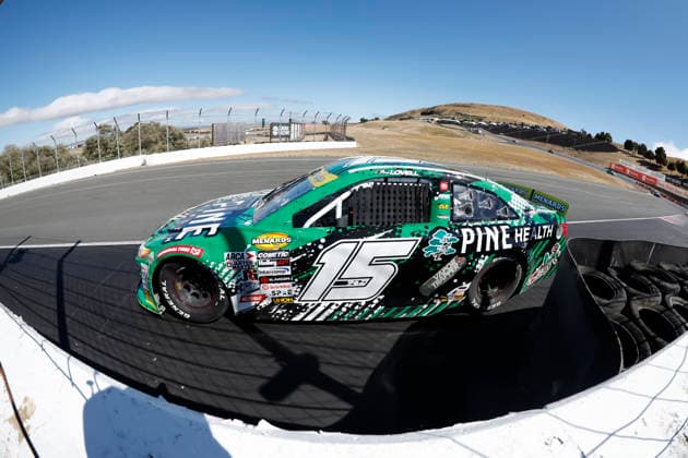 SONOMA, CA - JUNE 26: Mia Lovell ( 15 Pine Health Toyota) in second place during the General Tire 150 ARCA Menards Series West race on June 26, 2026, at Sonoma Raceway in Sonoma, CA. (Photo by Jeff Speer Sonoma Raceway Icon Sportswire) AUTO: JUN 26 ARCA Menards Series West General Tire 150 EDITORIAL USE ONLY Icon2606263128