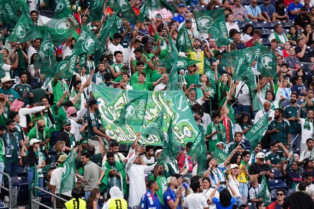 Cape Verde v Saudi Arabia - FIFA World Cup, WM, Weltmeisterschaft, Fussball 2026 - Group H HOUSTON, USA - JUNE 26: Fans of Saudi Arabia follow the FIFA World Cup 2026 Group H match between Cape Verde and Saudi Arabia at Houston Stadium on June 26, 2026 in Houston, Texas. Hakan Akgun Anadolu Texas United States. Editorial use only. Please get in touch for any other usage.  Copyright: x2026xAnadoluxHakanxAkgunx