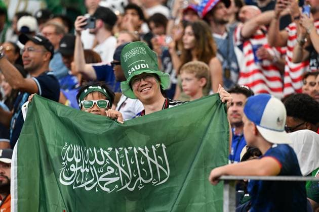 Cape Verde v Saudi Arabia - FIFA World Cup, WM, Weltmeisterschaft, Fussball 2026 - Group H HOUSTON, USA JUNE 26, 2026: Saudi Arabia supporters display the national flag in the stands before the FIFA World Cup 2026 Group H match between Saudi Arabia and Cabo Verde at Houston Stadium in Houston, USA, on June 26, 2026. photo by Walid Ibrahim JNA Press HOUSTON United States of America Copyright: x xwalidxibrahimx xJNAxPressx