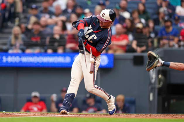 June 26, 2026: Cleveland Guardians catcher Patrick Bailey (16) breaks a bat while swinging at a pitch during the second inning of the Major League Baseball game between the Seattle Mariners and Cleveland Guardians at Progressive Field in Cleveland, Ohio. CSM MLB, Baseball Herren, USA 2026: Mariners Vs Guardians JUN 26  - ZUMAc04_ 20260626_zma_c04_250 Copyright: xBrianxFisherx
