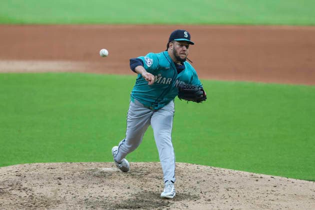 June 26, 2026: Seattle Mariners pitcher Luis Castillo (58) throws a pitch during the fourth inning of the Major League Baseball game between the Seattle Mariners and Cleveland Guardians at Progressive Field in Cleveland, Ohio. CSM Cleveland United States of America - ZUMAc04_ 20260626_zma_c04_255 Copyright: xBrianxFisherx