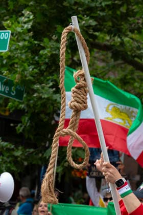 June 26, 2026, Seattle, Washington, USA: Protesters gather in SeattleÃ¢â‚¬â ¢s Pioneer Square in demonstration of the current ro gime in Tehran before the FIFA World Cup, WM, Weltmeisterschaft, Fussball match between Egypt and Iran on Friday, June 26, 2026. 2026 FIFA World Cup: Protest Against Iranian Ro Gime In Seattle  - ZUMAg235 20260626_zap_g235_002 Copyright: xPaulxChristianxGordonx