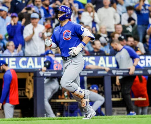 Chicago Cubs designated hitter Seiya Suzuki runs the bases after hitting a home run in the fifth inning of the MLB, Baseball Herren, USA game between the Chicago Cubs and the Milwaukee Brewers at American Family Field in Milwaukee, Wisconsin on Friday, June 26, 2026.  MIL20260626816 TANNENxMAURY