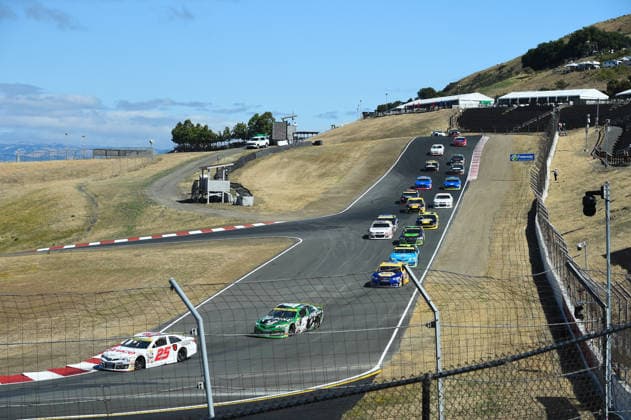 SONOMA, CA JUNE 26: Sam Corry ( 25 Bruce Toyota) leads the field to turn 4 during the ARCA Menards Series West General Tire 150 on June 26, 2026, at Sonoma Raceway in Sonoma, CA. (Photo by Chris Williams Sonoma Raceway Icon Sportswire) AUTO: JUN 26 ARCA Menards Series West General Tire 150 EDITORIAL USE ONLY Icon0072606260134
