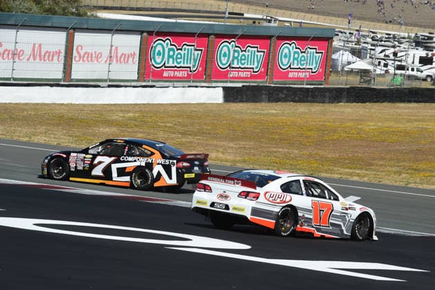 SONOMA, CA JUNE 26: Taylor Mayhew ( 17 MMI Chevrolet) spins out in turn 4 during the ARCA Menards Series West General Tire 150 on June 26, 2026, at Sonoma Raceway in Sonoma, CA. (Photo by Chris Williams Sonoma Raceway Icon Sportswire) AUTO: JUN 26 ARCA Menards Series West General Tire 150 EDITORIAL USE ONLY Icon0072606260140