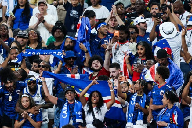 Fans of Cape Verde celebrate after the FIFA Men’s World Cup 2026 Group Stage football match between Cape Verde and Saudi Arabia at Houston Stadium, in Houston on June 26th 2026 (Photo by Leo Barrilari SPP)  Copyright: xLeoxBarrilari SPPx Sportspressphoto_SPR177959