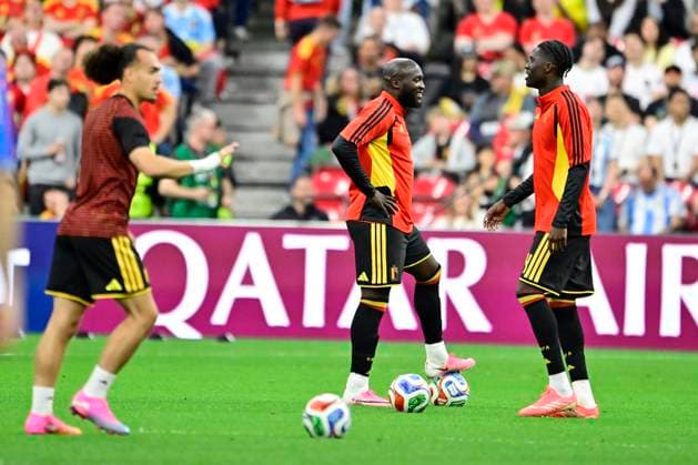 New Zealand vs Belgium - FIFA World Cup, WM, Weltmeisterschaft, Fussball 2026 VANCOUVER, CANADA - JUNE 26 : Lukaku Romelu forward of Belgium, Onana Amadou midfielder of Belgium warming up during the FIFA World Cup 2026 Group G match between New Zealand and Belgium at the BC Place Stadium on June 26, 2026 in Vancouver, Canada, 26 06 2026 Vancouver Canada  Copyright: xJanxDexMeuleneirx