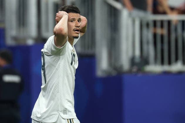 HOUSTON, TX - JUNE 26: Abdullah al-Hamddan 19 of Saudi Arabia reacts after missing a chance at a goal during the FIFA World Cup, WM, Weltmeisterschaft, Fussball 2026 Group H match between Cabo Verde and Saudi Arabia on June 26, 2026, at Houston Stadium in Houston, Texas. (Photo by David Buono Icon Sportswire). SOCCER: JUN 26 FIFA World Cup 26 Group H - Cabo Verde vs Saudi Arabia EDITORIAL USE ONLY Icon260626071