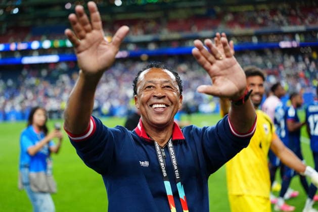 Cape Verde v Saudi Arabia - FIFA World Cup, WM, Weltmeisterschaft, Fussball 2026 - Group H HOUSTON, USA - JUNE 26: Head coach of Cape Verde Bubista of Cape Verde celebrates as they qualified for round 32 stage after the FIFA World Cup 2026 Group H match between Cape Verde and Saudi Arabia at Houston Stadium on June 26, 2026 in Houston, Texas. Hakan Akgun Anadolu Texas United States. Editorial use only. Please get in touch for any other usage.  Copyright: x2026xAnadoluxHakanxAkgunx