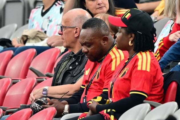 Belgium s Jeremy Doku parents pictured before a soccer game between Belgian national team, Nationalteam Red Devils and New Zealand, on Friday 26 June 2026, at the BC Place Vancouver stadium in Vancouver, Canada, the third game in the group stage of the FIFA World Cup, WM, Weltmeisterschaft, Fussball 2026. The Diables Rouges - Rode Duivels were drawn into Group G. DIRKxWAEM  x179492602x