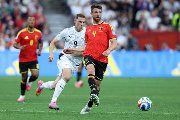 Belgium s Brandon Mechele pictured in action during a soccer game between Belgian national team, Nationalteam Red Devils and New Zealand, on Friday 26 June 2026, at the BC Place Vancouver stadium in Vancouver, Canada, the third game in the group stage of the FIFA World Cup, WM, Weltmeisterschaft, Fussball 2026. The Diables Rouges - Rode Duivels were drawn into Group G. BRUNOxFAHY  x179493656x