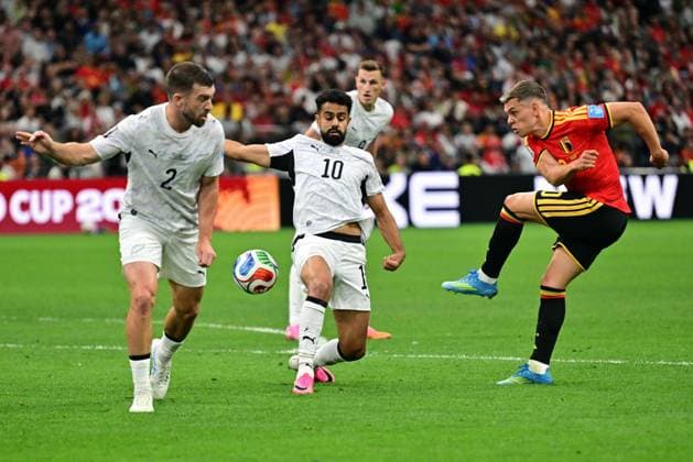 Belgium s Leandro Trossard attempts an effort on goal during a soccer game between Belgian national team, Nationalteam Red Devils and New Zealand, on Friday 26 June 2026, at the BC Place Vancouver stadium in Vancouver, Canada, the third game in the group stage of the FIFA World Cup, WM, Weltmeisterschaft, Fussball 2026. The Diables Rouges - Rode Duivels were drawn into Group G. DIRKxWAEM  x179494597x