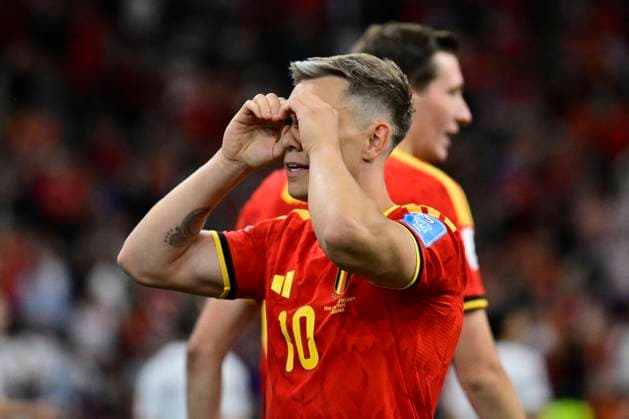New Zealand vs Belgium - FIFA World Cup, WM, Weltmeisterschaft, Fussball 2026 VANCOUVER, CANADA - JUNE 26 : Trossard Leandro forward of Belgium celebrating scoring a goal during the FIFA World Cup 2026 Group G match between New Zealand and Belgium at the BC Place Stadium on June 26, 2026 in Vancouver, Canada, 26 06 2026 Vancouver Canada  Copyright: xJanxDexMeuleneirx
