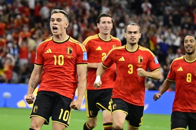 New Zealand vs Belgium - FIFA World Cup, WM, Weltmeisterschaft, Fussball 2026 VANCOUVER, CANADA - JUNE 26 : Trossard Leandro forward of Belgium celebrating scoring a goal during the FIFA World Cup 2026 Group G match between New Zealand and Belgium at the BC Place Stadium on June 26, 2026 in Vancouver, Canada, 26 06 2026 Vancouver Canada  Copyright: xJanxDexMeuleneirx