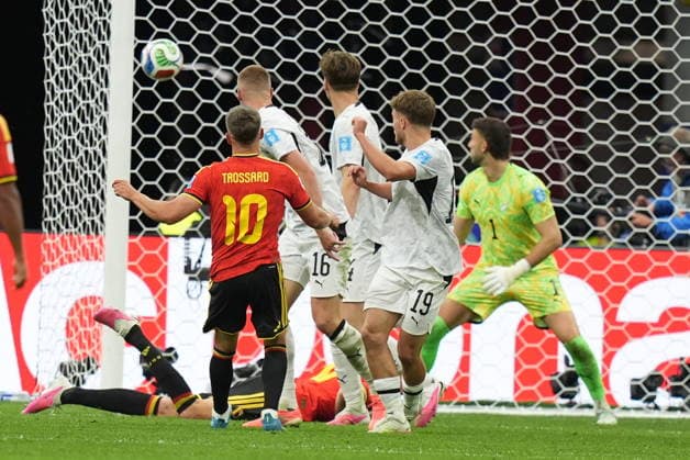 New Zealand v Belgium - FIFA World Cup, WM, Weltmeisterschaft, Fussball 2026 - Group G VANCOUVER, CANADA - JUNE 26: Leandro Trossard of Belgium scores a goal during the 2026 FIFA World Cup First Stage Group G match between New Zealand and Belgium at BC Place (Vancouver Stadium) in Vancouver, British Columbia, Canada on June 26, 2026. Ercin Erturk Anadolu British Columbia Canada. Editorial use only. Please get in touch for any other usage.  Copyright: x2026xAnadoluxErcinxErturkx