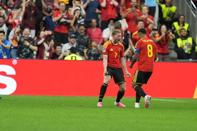 New Zealand v Belgium - FIFA World Cup, WM, Weltmeisterschaft, Fussball 2026 - Group G VANCOUVER, CANADA - JUNE 26: Kevin de Bruyne of Belgium celebrates after Leandro Trossard s goal during the 2026 FIFA World Cup First Stage Group G match between New Zealand and Belgium at BC Place (Vancouver Stadium) in Vancouver, British Columbia, Canada on June 26, 2026. Ercin Erturk Anadolu British Columbia Canada. Editorial use only. Please get in touch for any other usage.  Copyright: x2026xAnadoluxErcinxErturkx
