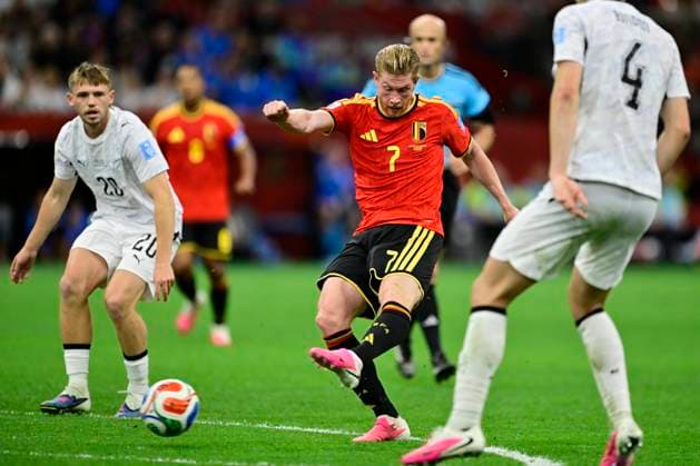 New Zealand vs Belgium - FIFA World Cup, WM, Weltmeisterschaft, Fussball 2026 VANCOUVER, CANADA - JUNE 26 : De Bruyne Kevin forward of Belgium scoring a goal (3-0) during the FIFA World Cup 2026 Group G match between New Zealand and Belgium at the BC Place Stadium on June 26, 2026 in Vancouver, Canada, 26 06 2026 Vancouver Canada  Copyright: xJanxDexMeuleneirx