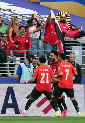 (260627) -- SEATTLE, June 27, 2026 -- Players of Egypt celebrate scoring during the group G match between Egypt and Iran at the 2026 FIFA World Cup, WM, Weltmeisterschaft, Fussball at Seattle Stadium in Seattle, the United States, June 26, 2026. ) (SP)U.S.-SEATTLE-FOOTBALL-FIFA WORLD CUP-GROUP G-EGY VS IRN PengxZiyang 