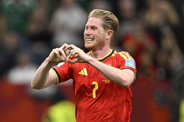 New Zealand vs Belgium - FIFA World Cup, WM, Weltmeisterschaft, Fussball 2026 VANCOUVER, CANADA - JUNE 26 : De Bruyne Kevin forward of Belgium celebrating scoring a goal (3-0) during the FIFA World Cup 2026 Group G match between New Zealand and Belgium at the BC Place Stadium on June 26, 2026 in Vancouver, Canada, 26 06 2026 Vancouver Canada  Copyright: xNicoxVereeckenx