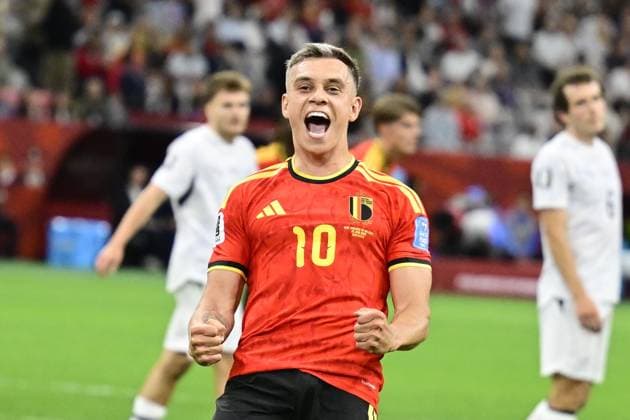 New Zealand vs Belgium - FIFA World Cup, WM, Weltmeisterschaft, Fussball 2026 VANCOUVER, CANADA - JUNE 26 : Trossard Leandro forward of Belgium celebrating scoring a goal (2-0) during the FIFA World Cup 2026 Group G match between New Zealand and Belgium at the BC Place Stadium on June 26, 2026 in Vancouver, Canada, 26 06 2026 Vancouver Canada  Copyright: xJanxDexMeuleneirx