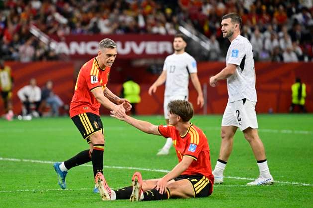 New Zealand vs Belgium - FIFA World Cup, WM, Weltmeisterschaft, Fussball 2026 VANCOUVER, CANADA - JUNE 26 : Trossard Leandro forward of Belgium, De Ketelaere Charles midfielder of Belgium during the FIFA World Cup 2026 Group G match between New Zealand and Belgium at the BC Place Stadium on June 26, 2026 in Vancouver, Canada, 26 06 2026 Vancouver Canada  Copyright: xJanxDexMeuleneirx