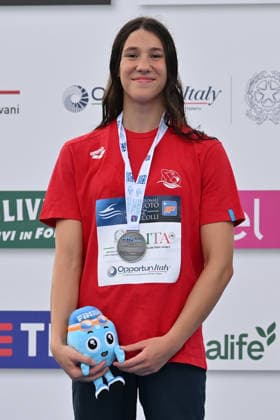 IPA86115034 - MAO Alessandra wins the silver medal in the women s 200-meter freestyle on the first day of the 62nd Settecolli International Swimming Trophy at the Foro Italico in Rome on June 26, 2026.  Copyright: xDomenicoxCippitelli IPAxSportx xx 86115034