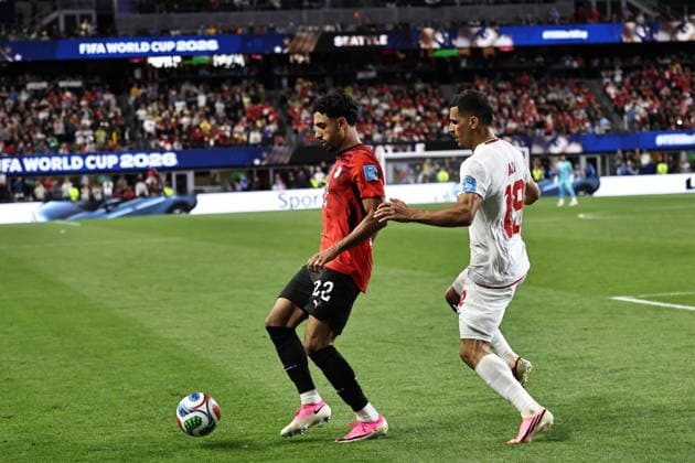 Egypt v Iran - FIFA World Cup, WM, Weltmeisterschaft, Fussball 2026 - Group G SEATTLE, USA - JUNE 26: Omar Marmoush (22) of Egypt in action againstAli Nemati (19) of Iran during the 2026 FIFA World Cup First Stage Group G match between Egypt and IR Iran at Lumen Field (Seattle Stadium) in Seattle, Washington, United States on June 26, 2026. Samah Zidan Anadolu Washington United States. Editorial use only. Please get in touch for any other usage.  Copyright: x2026xAnadoluxSamahxZidanx