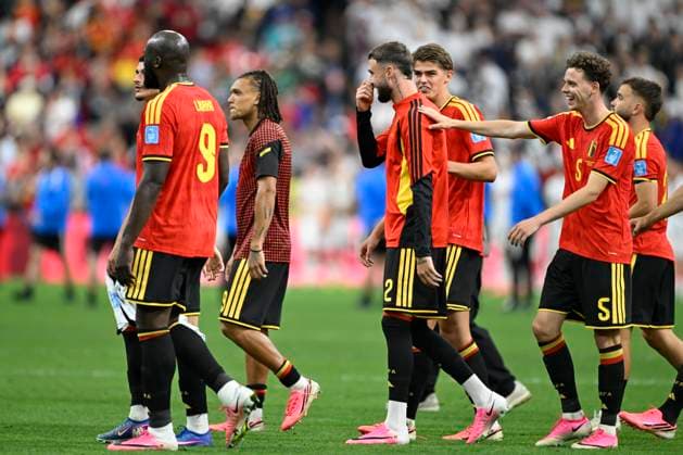 New Zealand vs Belgium - FIFA World Cup, WM, Weltmeisterschaft, Fussball 2026 VANCOUVER, CANADA - JUNE 26 : Debast Zeno defender of Belgium, De Cuyper Maxim defender of Belgium, De Ketelaere Charles midfielder of Belgium during the FIFA World Cup 2026 Group G match between New Zealand and Belgium at the BC Place Stadium on June 26, 2026 in Vancouver, Canada, 26 06 2026 Vancouver Canada  Copyright: xNicoxVereeckenx