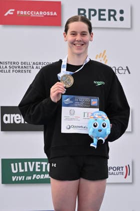 IPA86115131 - VANOTTERDIJK Roos wins the bronze medal in the women s 50-meter butterfly on the first day of the 62nd Settecolli International Swimming Trophy at the Foro Italico in Rome on June 26, 2026.  Copyright: xDomenicoxCippitelli IPAxSportx xx 86115131