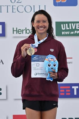 IPA86115057 - Siobhan Haughey wins the gold medal in the women s 200-meter freestyle on the first day of the 62nd Settecolli International Swimming Trophy at the Foro Italico in Rome on June 26, 2026.  Copyright: xDomenicoxCippitelli IPAxSportx xx 86115057