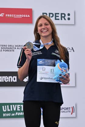 IPA86115081 - Anna Chiara MASCOLO wins the bronze medal in the women s 200-meter freestyle on the first day of the 62nd Settecolli International Swimming Trophy at the Foro Italico in Rome on June 26, 2026.  Copyright: xDomenicoxCippitelli IPAxSportx xx 86115081