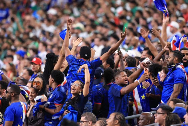 Fans in Cape Verde celebrate at the end a Group H match at the 2026 FIFA World Cup, WM, Weltmeisterschaft, Fussball between Cape Verde and Saudi Arabia at NRG stadium in Houston, United States, 26 June 2026. FIFA World Cup 2026 - Group H - Cape Verde vs Saudi Arabia !ACHTUNG: NUR REDAKTIONELLE NUTZUNG!  Copyright: xCarlosxRamírezx GR6194 0860152620st