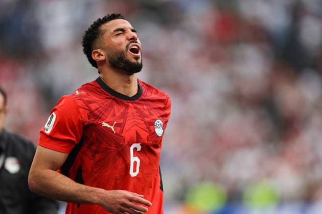 SEATTLE, WA - JUNE 26: Defender Mohamed Abdelmoneim 6 of Egypt reacts during the FIFA World Cup, WM, Weltmeisterschaft, Fussball 2026 Group G match between Egypt and IR Iran on June 26, 2026 at Seattle Stadium in Seattle, Washington. (Photo by Henry Rodenburg Icon Sportswire) SOCCER: JUN 26 FIFA World Cup 26 Group G - Egypt vs IR Iran EDITORIAL USE ONLY Icon260626014